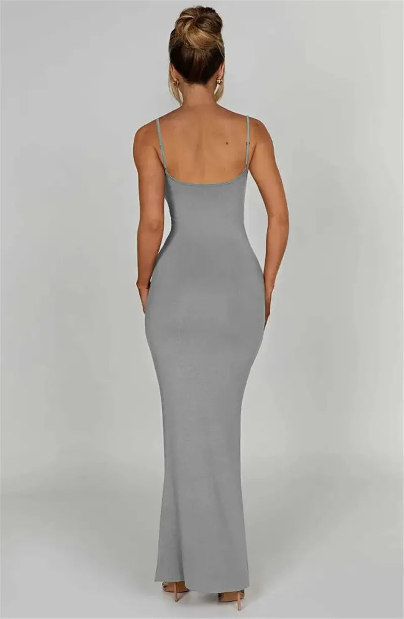 Fitted maxi dress with shaping fabric - Jordi