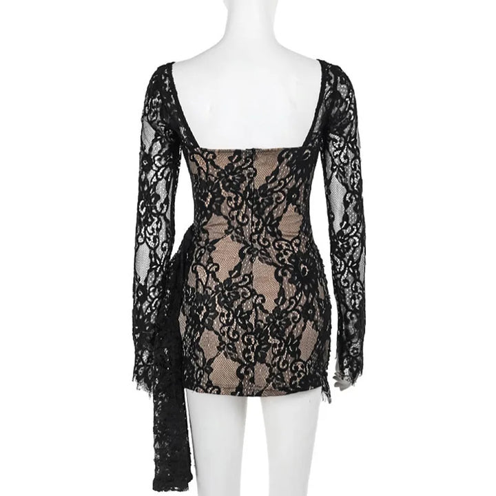 Lace mini dress with corset design - Ella Lee