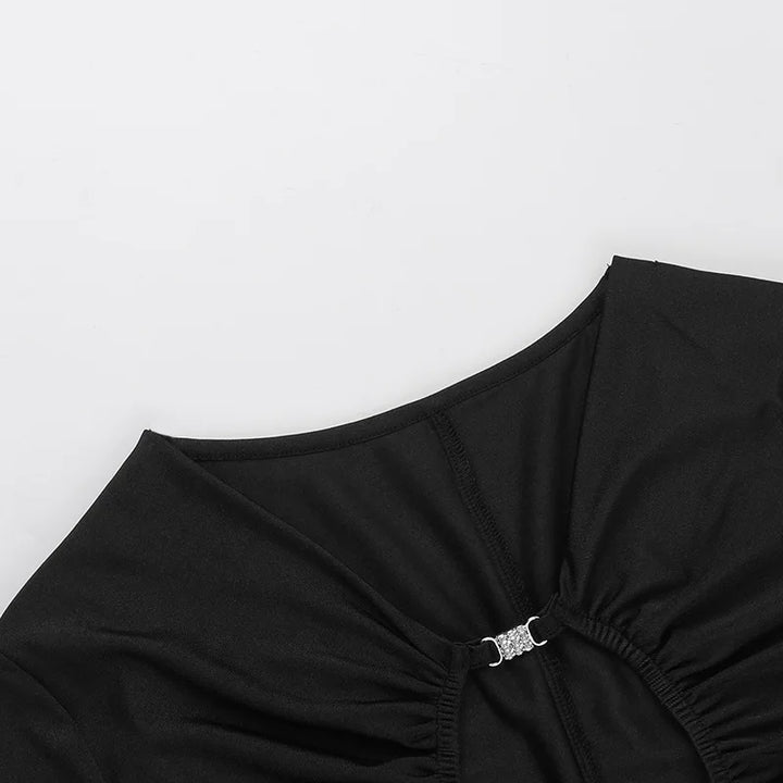 Fitted mini dress with cutouts and studded buckle design - Mace