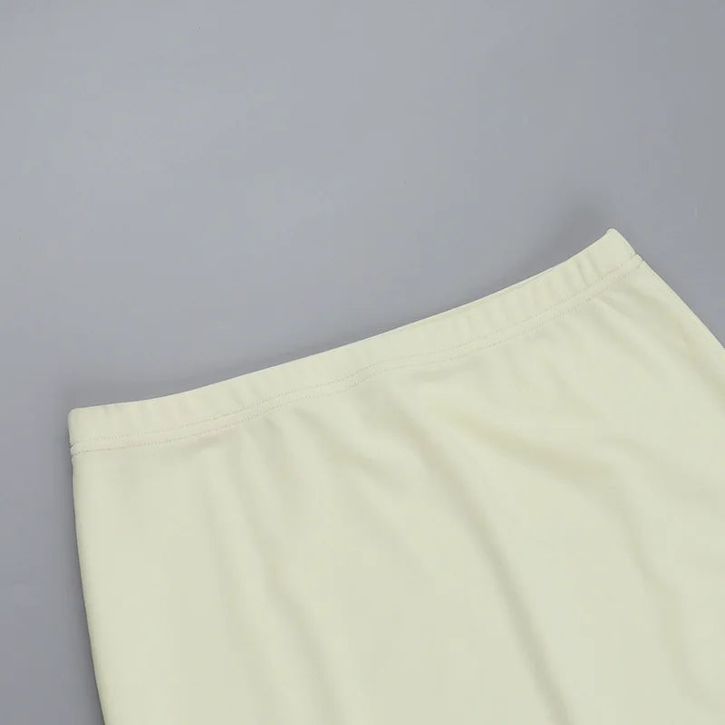 Two-piece set: maxi skirt and off-shoulder mesh top - Blina