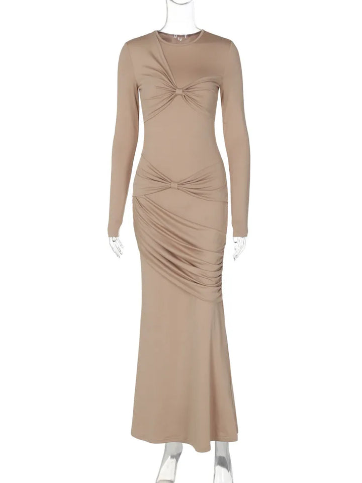 Maxi Dress with Pleats Design - Passy