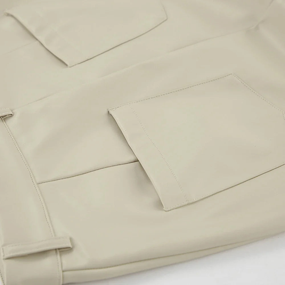 Maxi faux leather skirt with slit design - MAGEN