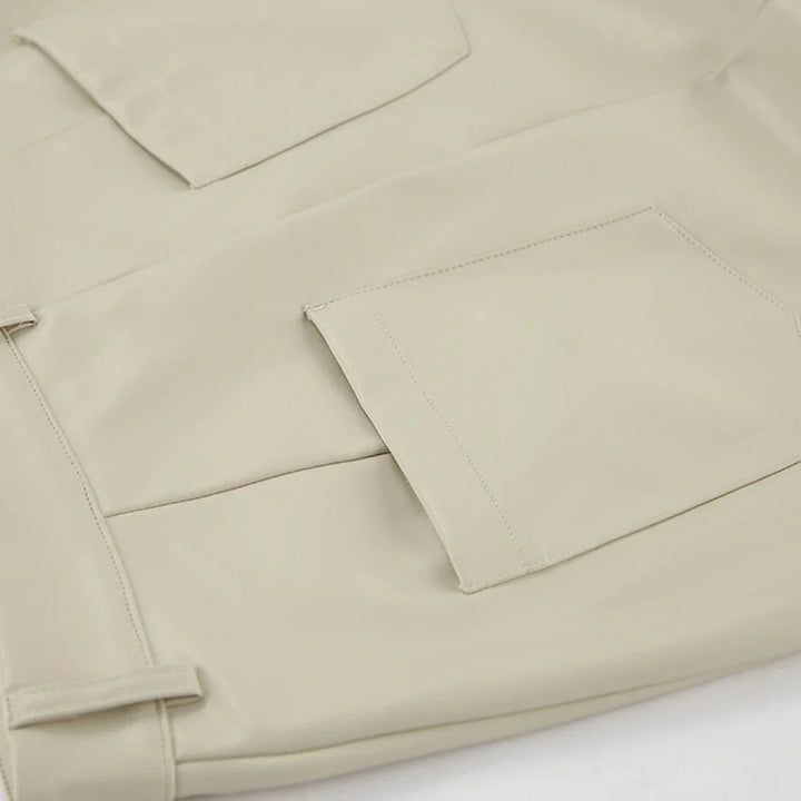 Maxi faux leather skirt with slit design - MAGEN