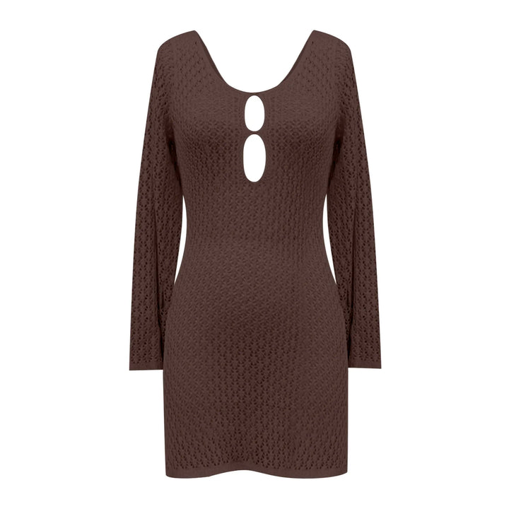 Knitted Mini Beach Dress with Open Back - Keira