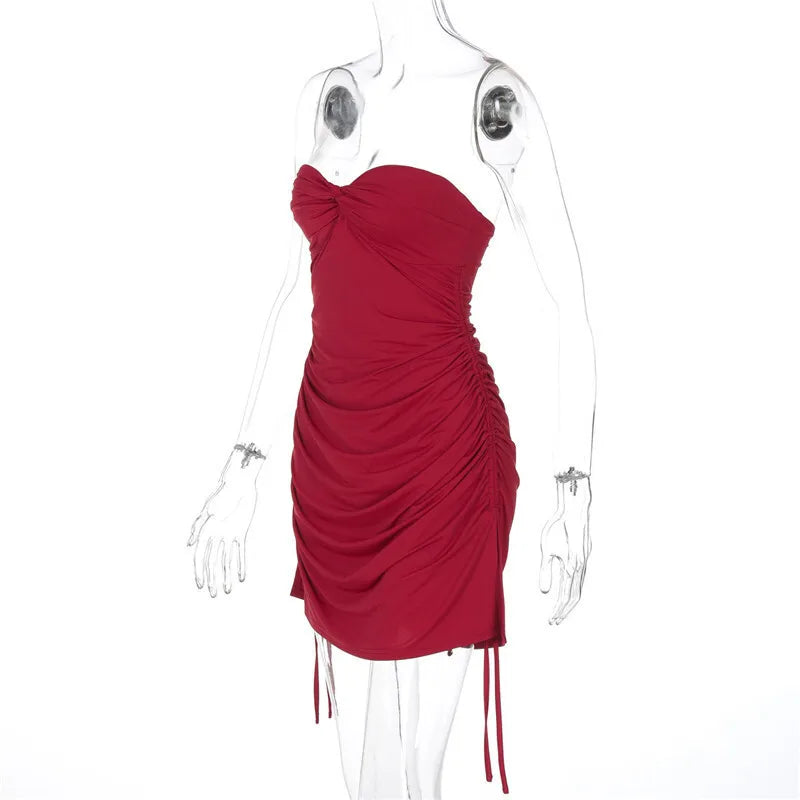 Strapless mini dress with ruching - Gabi