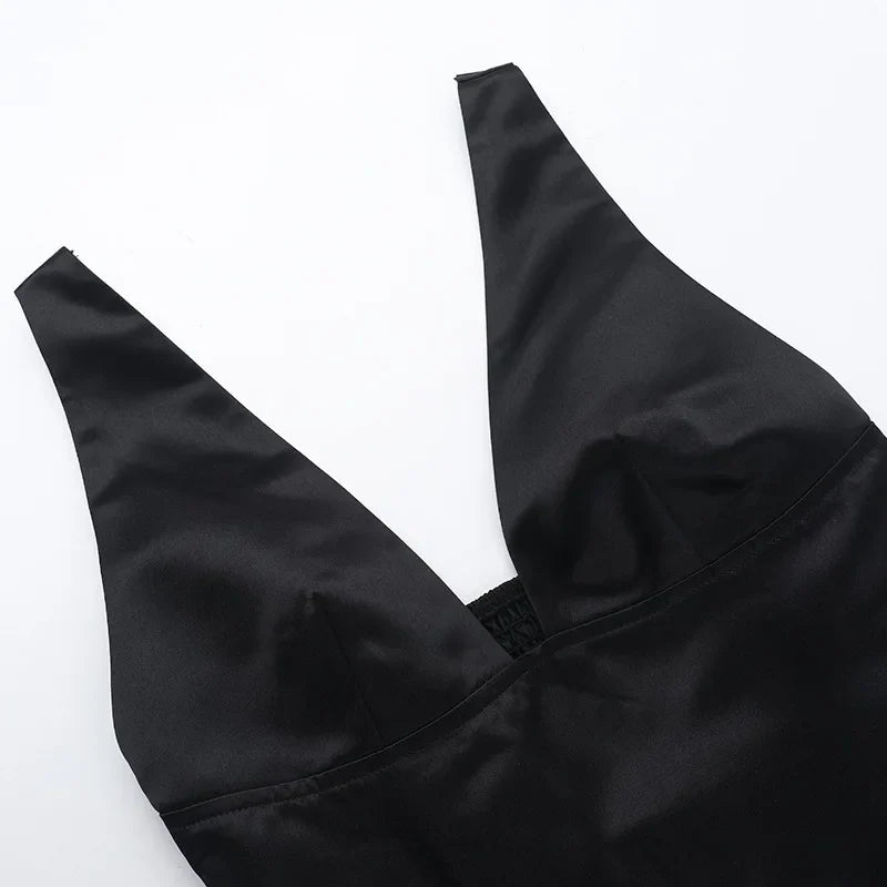 Fitted satin mini dress with waist detail in A-line shape - Dulce