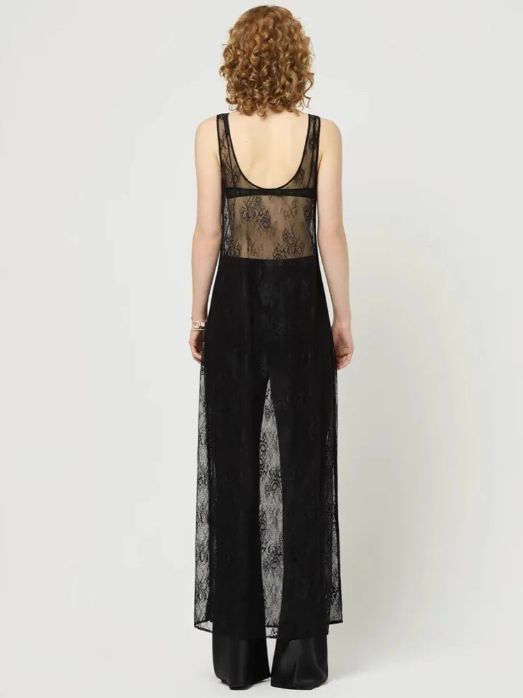 Transparent Lace Maxi Beach Dress - Sasha