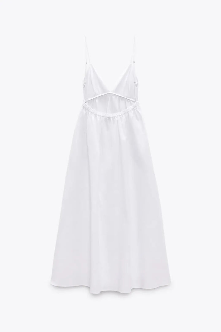 Lightweight Maxi Dress with Open Back - Leah