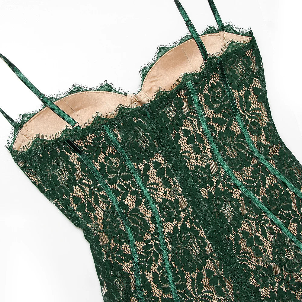 Fitted Lace Midi Dress - Barbara