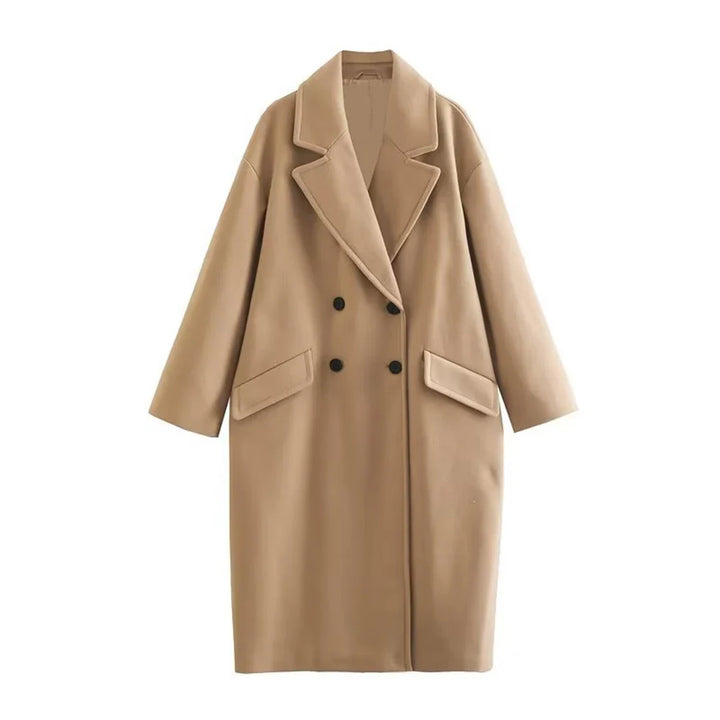 Long Tailored Wool Coat with Button Details - Paris