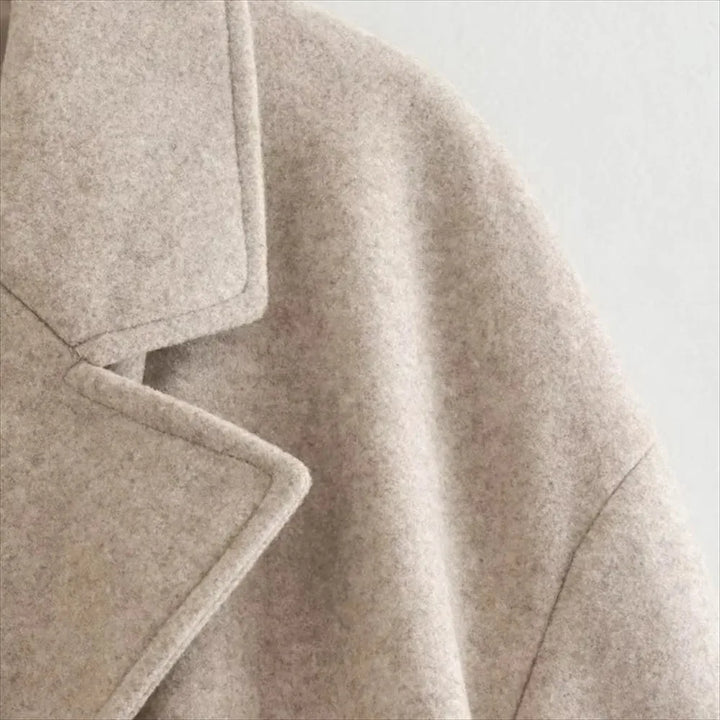 Long Tailored Wool Coat with Button Details - Paris