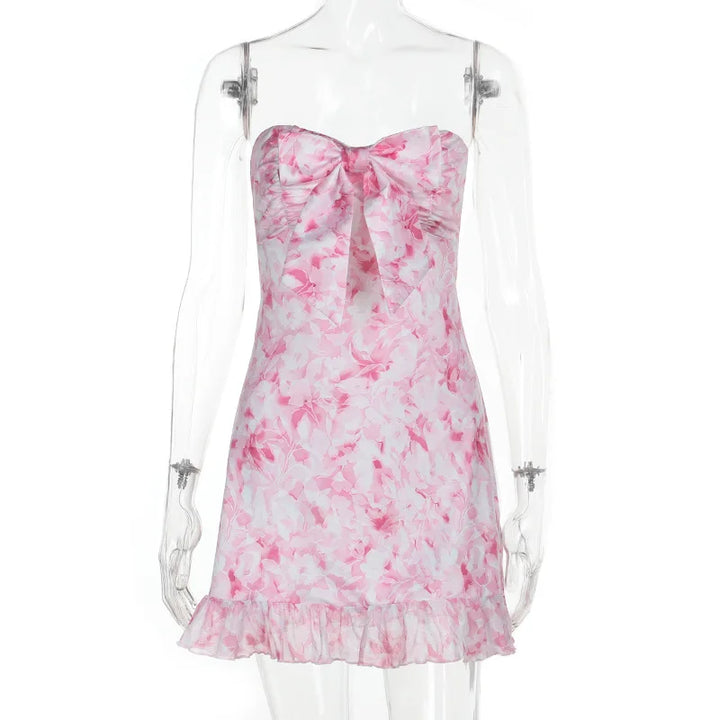 Floral strapless mini dress - Samari