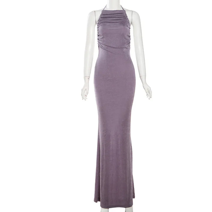 Maxi Dress with Open Back and Unique Design - Amalia