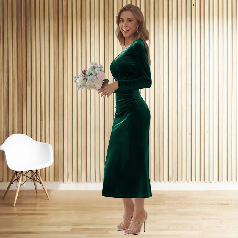 Velvet maxi dress - Nehora