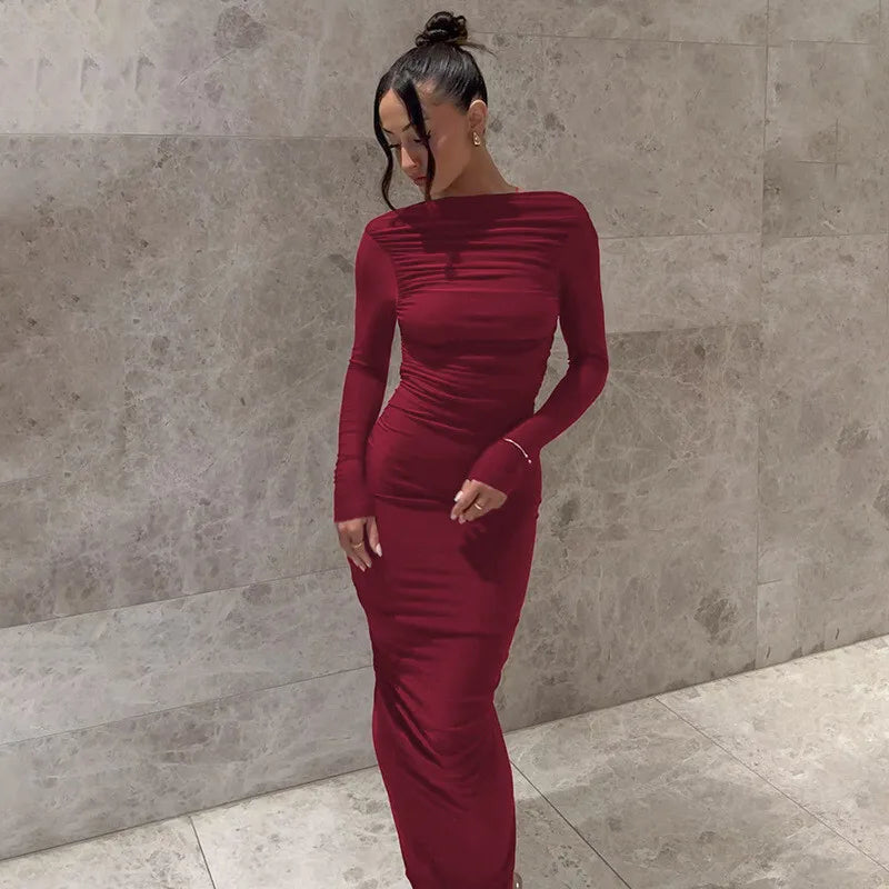 Fitted maxi dress with open back - Kiki