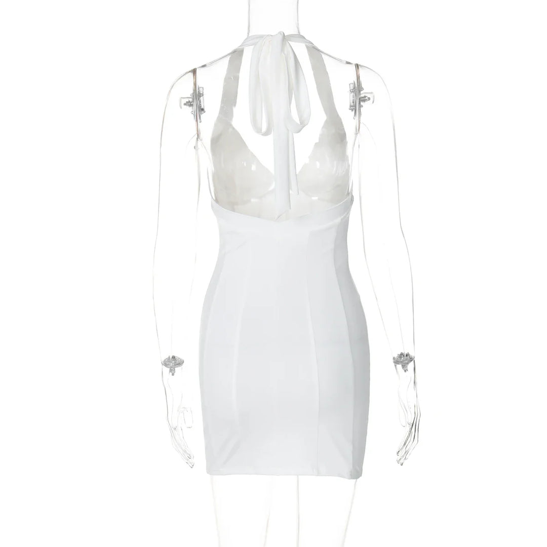 Fitted Mini Dress with Open Back - Lana