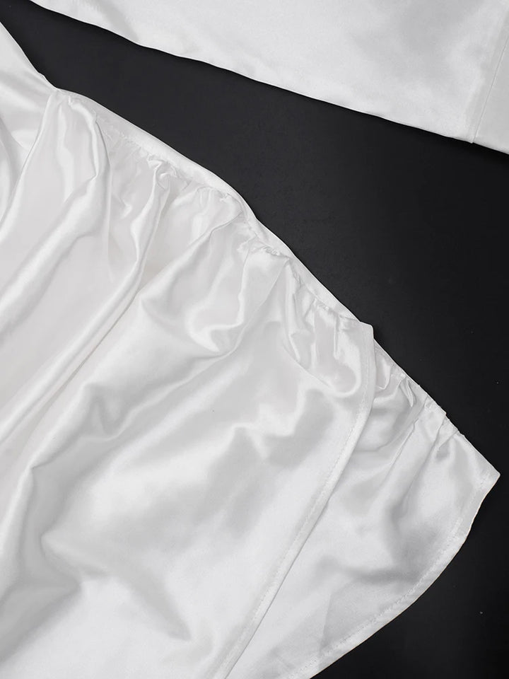 Satin Mini Dress with Pleats - Roxana