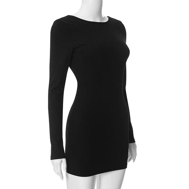 Knitted Mini Dress with Open Back - Patricia