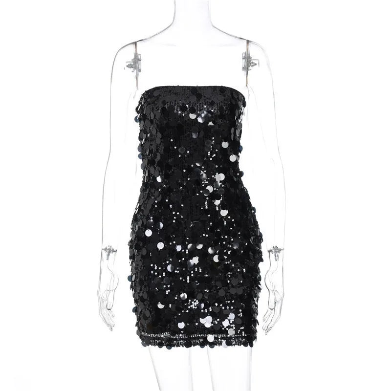 Strapless Sequin Mini Dress - Allison