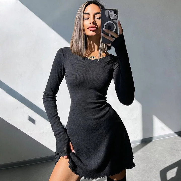 Mini dress decorated with ties - Shaia