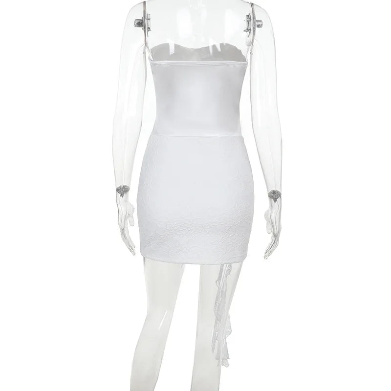 Strapless mini dress with lace trim - Marian