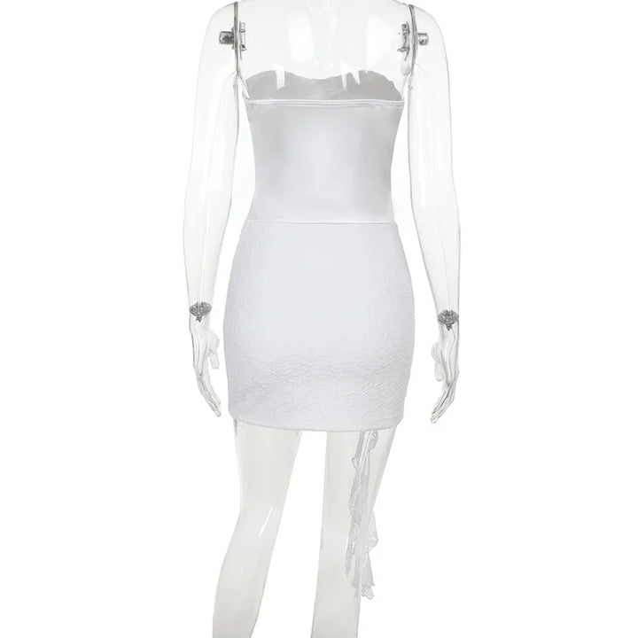 Strapless mini dress with lace trim - Marian