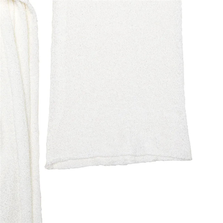 Knitted mini dress with flower and train design and open back - Malia