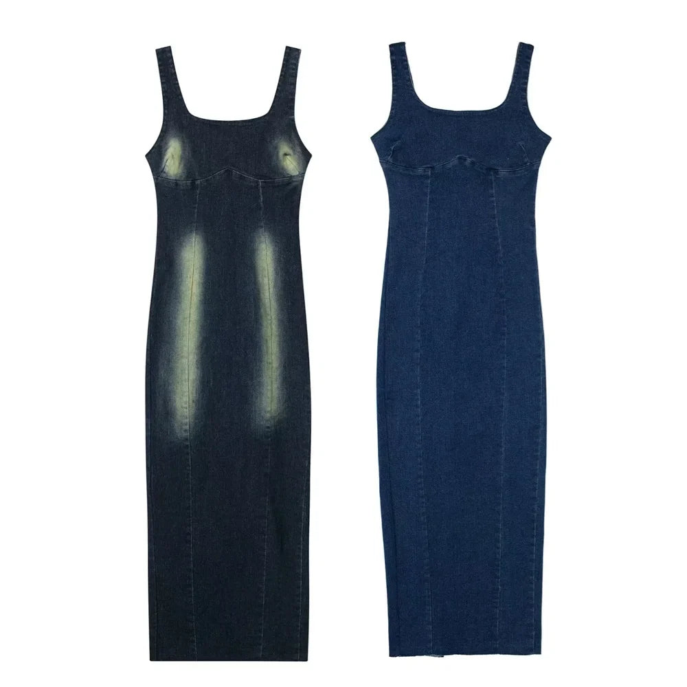 Fitted Denim Midi Dress - Ross