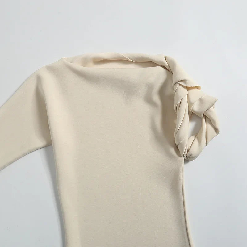 Fitted Mini Dress with Rolled Sleeve Design - KIKI