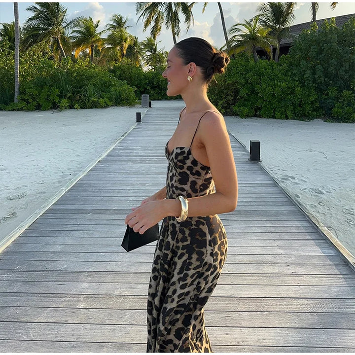 Leopard Print A-Line Maxi Dress - Milani