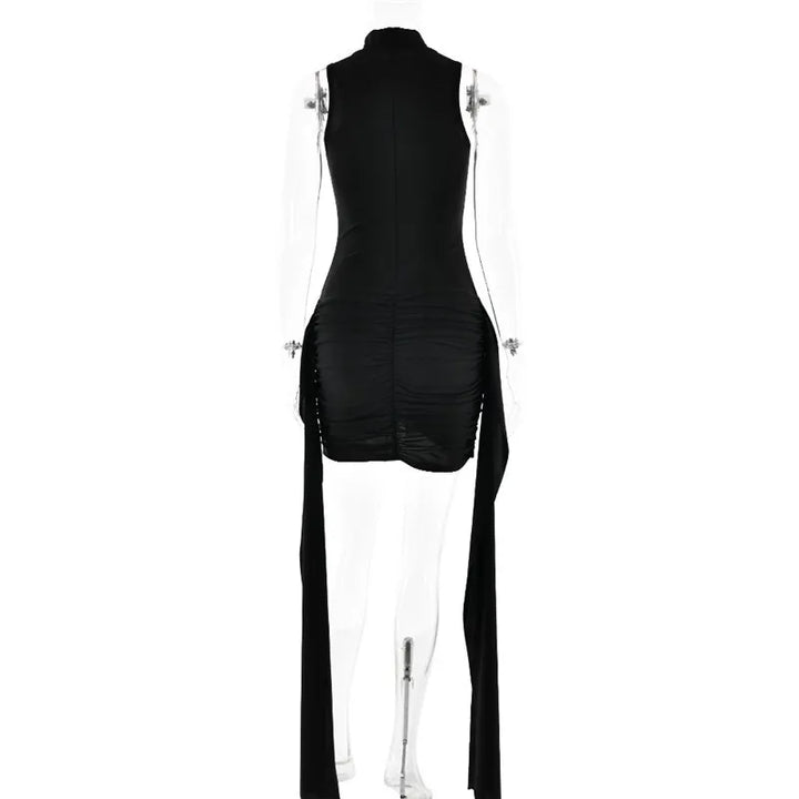 Mini Dress with Ruching and Ruffle Details - ANNA