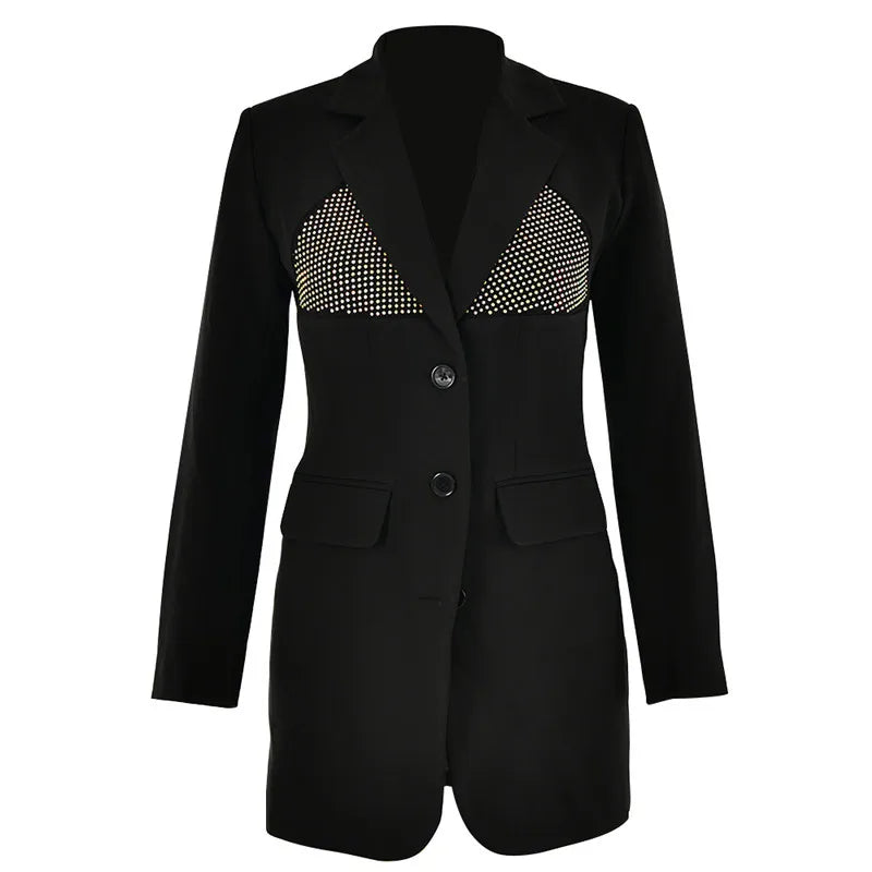 Mini blazer dress decorated with rhinestones - DANI