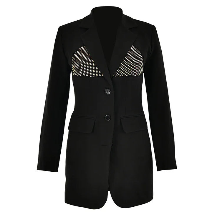 Mini blazer dress decorated with rhinestones - DANI