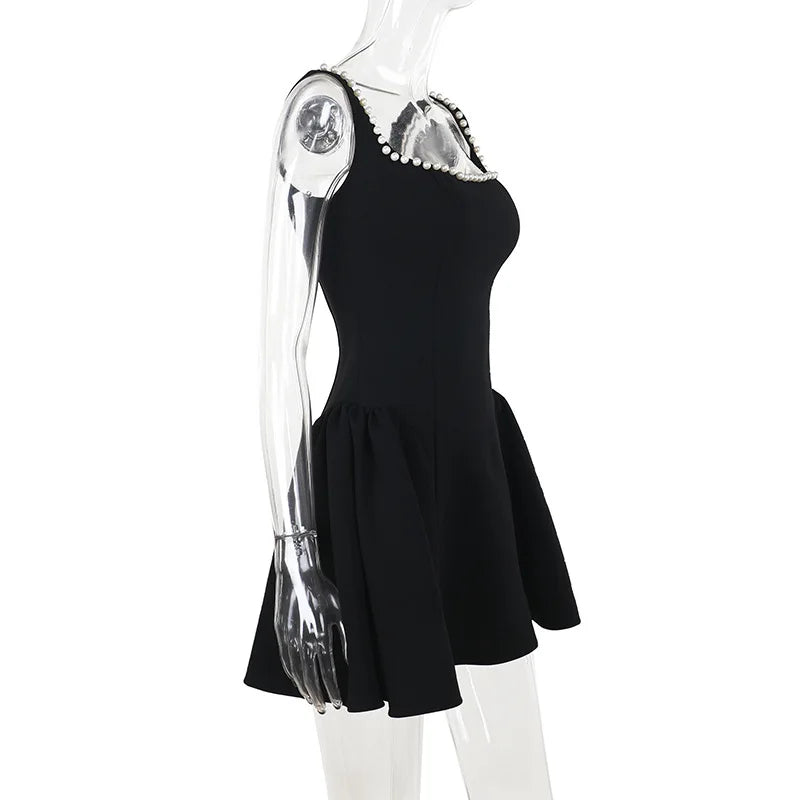 A-Line Mini Dress with Pearl Detail - Paris