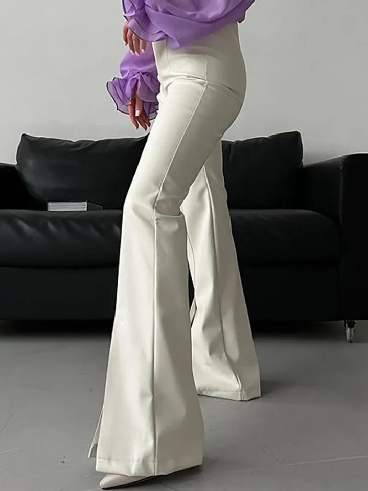 High-Waisted Leather Pants Pedal Pusher - Trixie