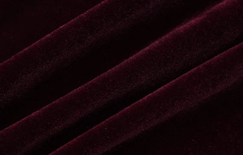 Velvet maxi dress with one sleeve and open back - Alina