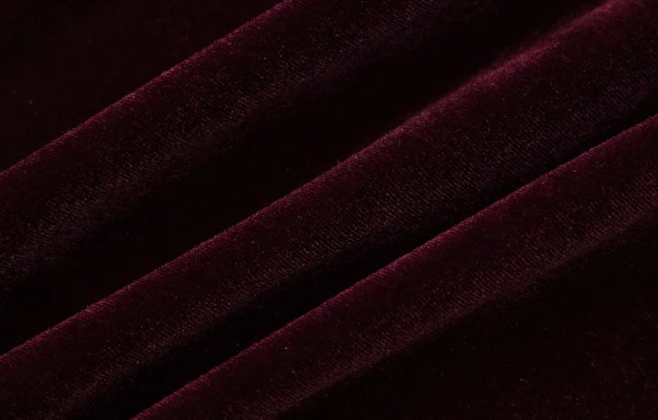Velvet maxi dress with one sleeve and open back - Alina