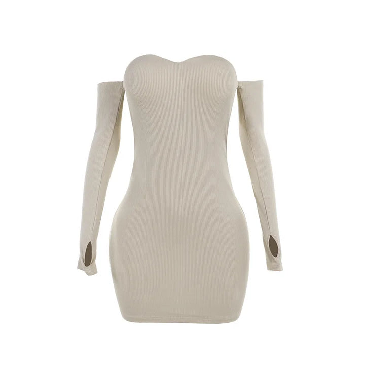 Fitted Mini Dress with Off-Shoulder - Bonnie