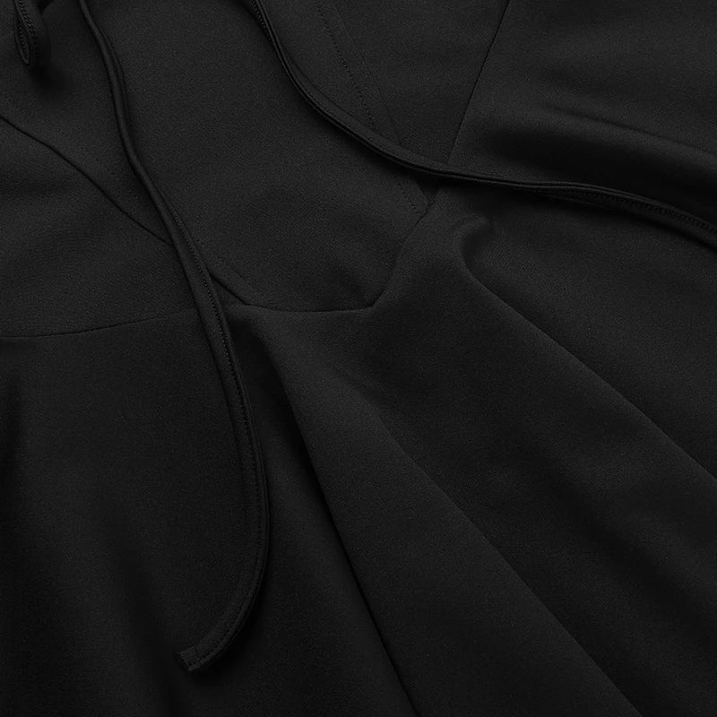 A-line mini dress with button decoration and chest tie - Marom