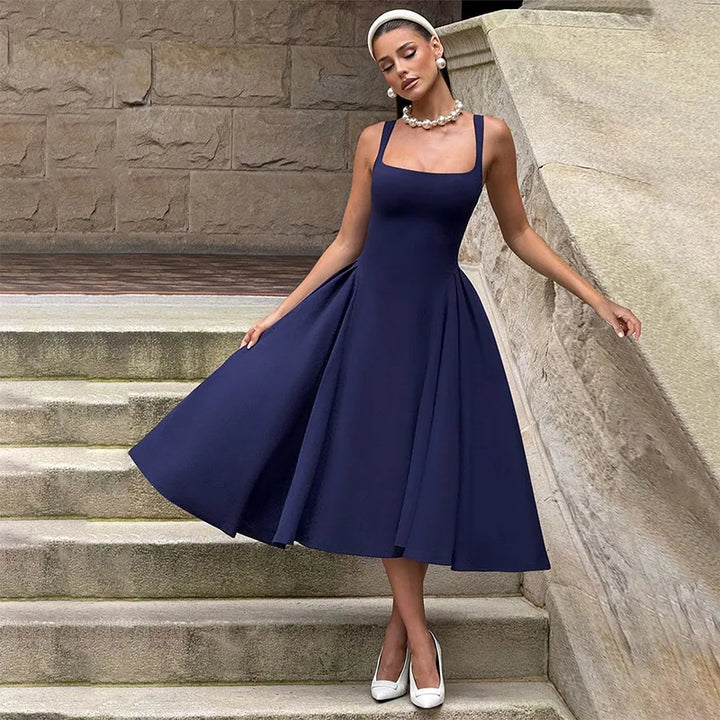 Elegant Midi A-Line Dress - Saar