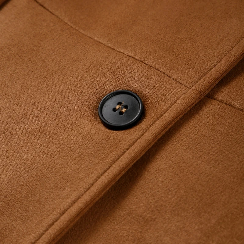 Suede Jacket with Button Details - Jale