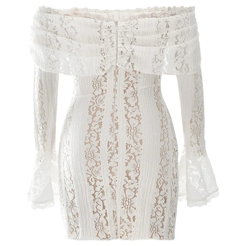 Off-Shoulder Lace Mini Dress - Maria