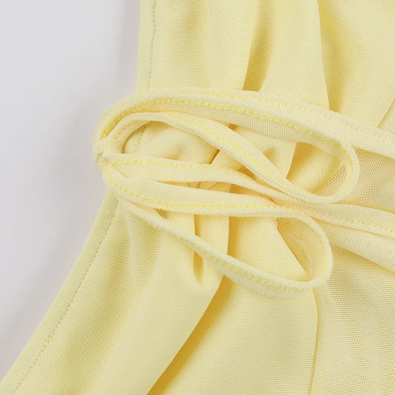 Two-Piece Set with Strapless Top and Maxi Skirt with Ruffle Detail - Sunny