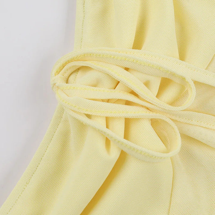 Two-Piece Set with Strapless Top and Maxi Skirt with Ruffle Detail - Sunny