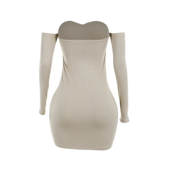 Fitted Mini Dress with Off-Shoulder - Bonnie