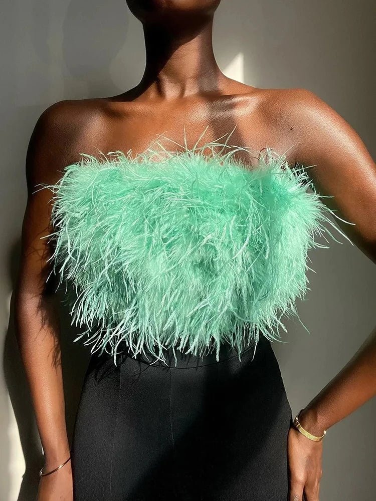 Strapless Feather Top - Tamila