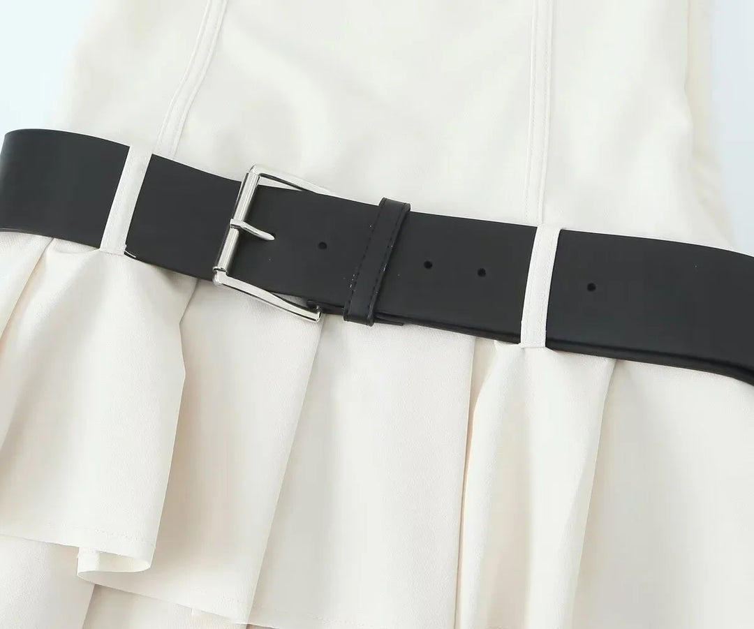 Fitted Mini Dress with Matching Belt - Serena