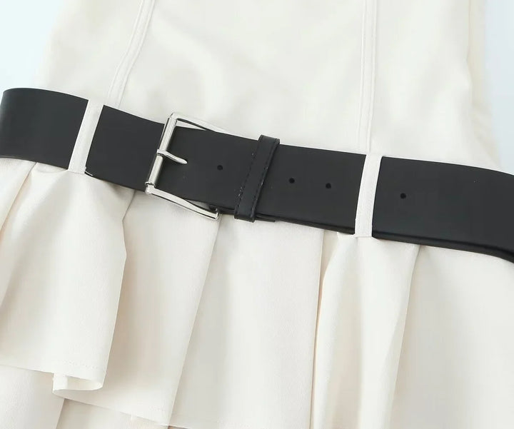 Fitted Mini Dress with Matching Belt - Serena