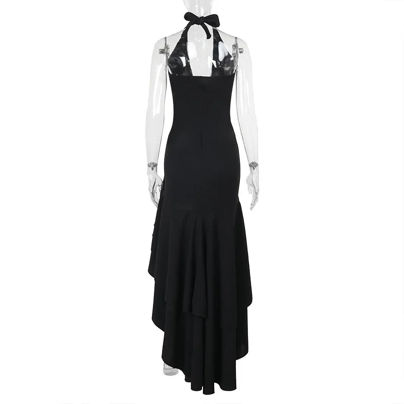 Maxi Dress with Ruffle and Open Back - Rosalina