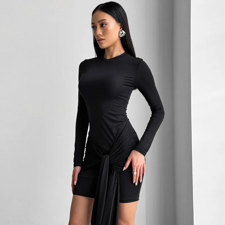 Mini dress with tie design and ruffles - Orna